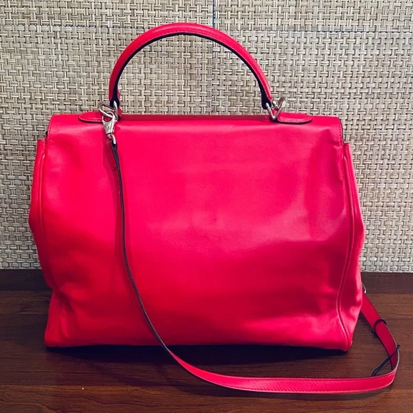 🌟10xHP🌟VTG 2000 NWOT Laurent Effel Red Kid Leather Satchel & Dog Collar Italy - Picture 13 of 15